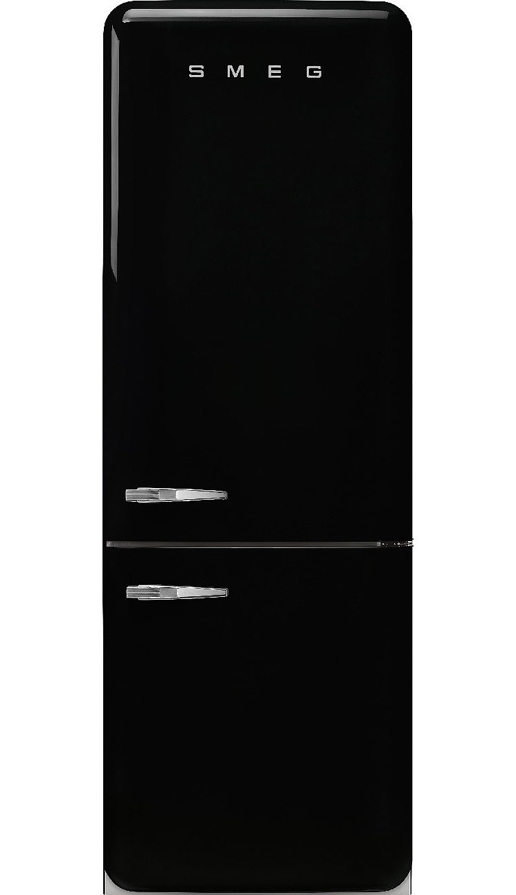 Smeg 50's Retro Style Aesthetic 18 Cu. Ft. Black Right-Hinge Bottom Freezer Refrigerator With Manual Ice Maker