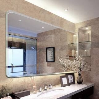 ELLOALLO 30 in. W x 36 in. L Single Frameless Bathroom Wall Mirror EVM-S-30