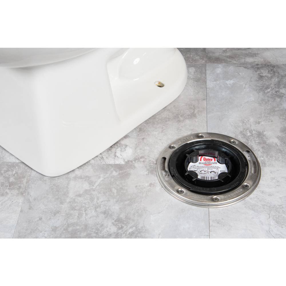 Oatey Fast Set 4 in. ABS Hub Toilet Flange with Test Cap and Stainless Steel Ring 436562