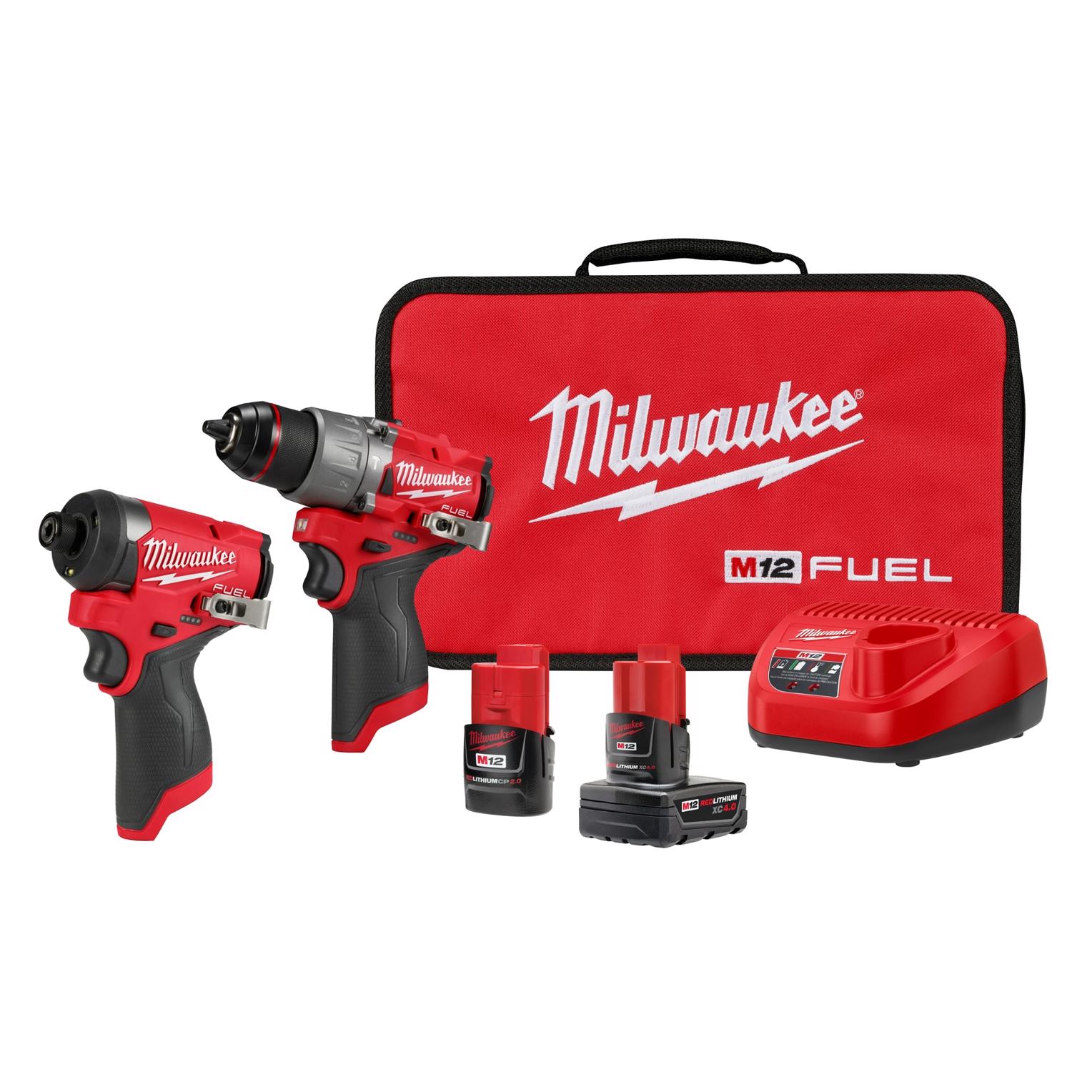 MW M12 FUEL 12 V Cordless Brushless 2 Tool Combo Kit