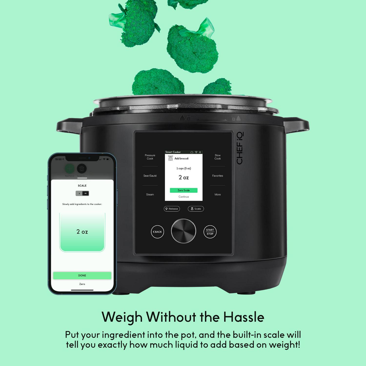 CHEF iQ Black 6 Qt Multi-Functional WIFI Smart Pressure Cooker