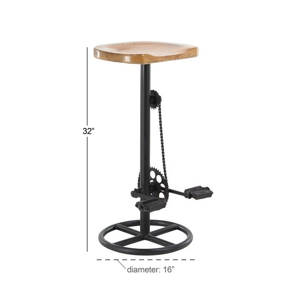 Brown Metal Industrial Bar Stool