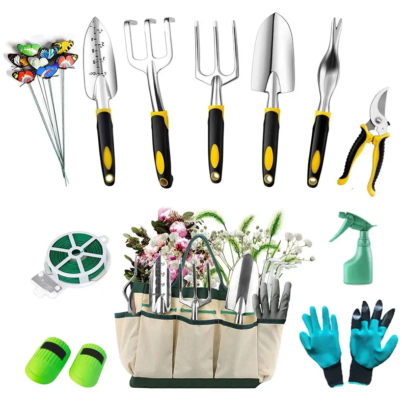 Private Label Aluminum oy Gardening Tool Set 9 piece 9 pcs Children's Gift Amazon Outdoor Yard Garden Hand Tool Kits For Kids