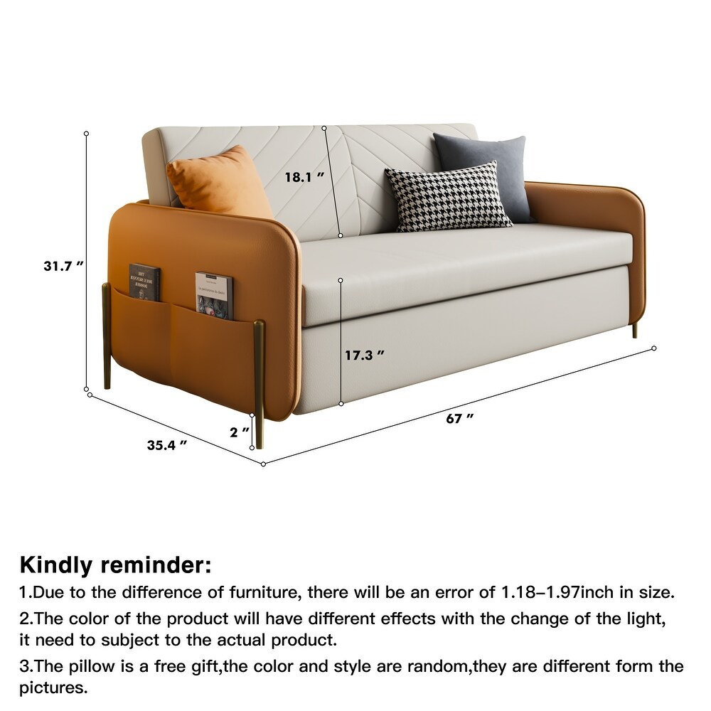 JASIWAY 67 in. Width Modern Pull Out Queen Size Sofa Bed