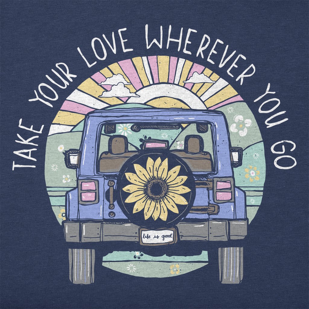 Life Is Good  Women's Take Your Love 4x4 Short Sleeve Tee in Darkest Blue