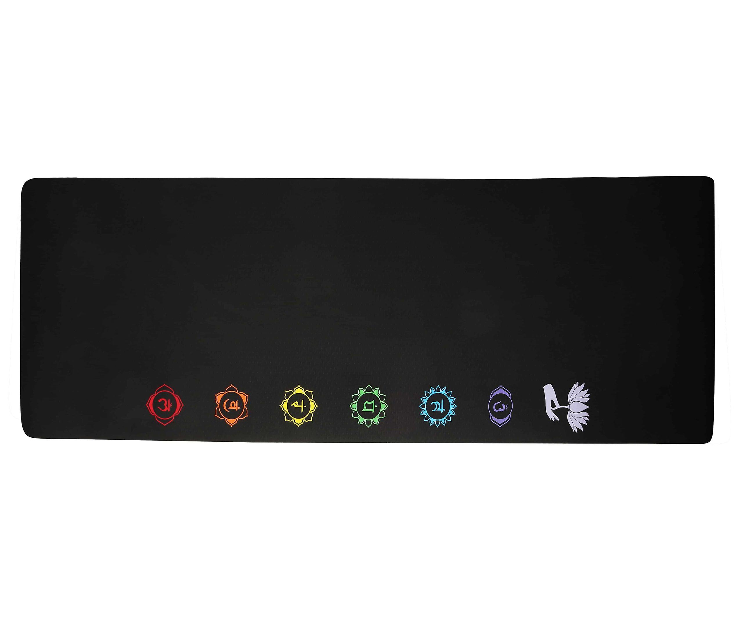 Chakra Yoga Mat - Screen Printed， Black