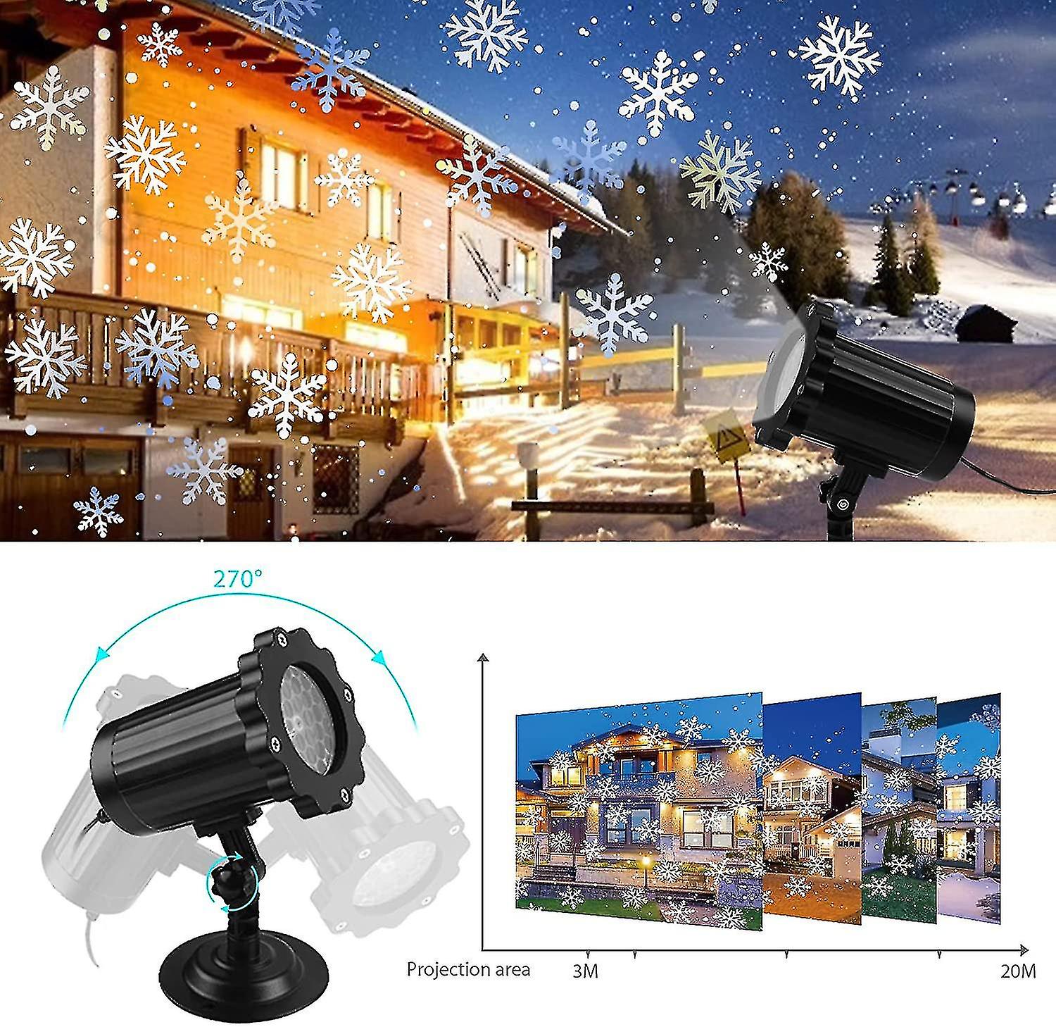 Led Snowflake Christmas Light Projector With Remote Control，ip65