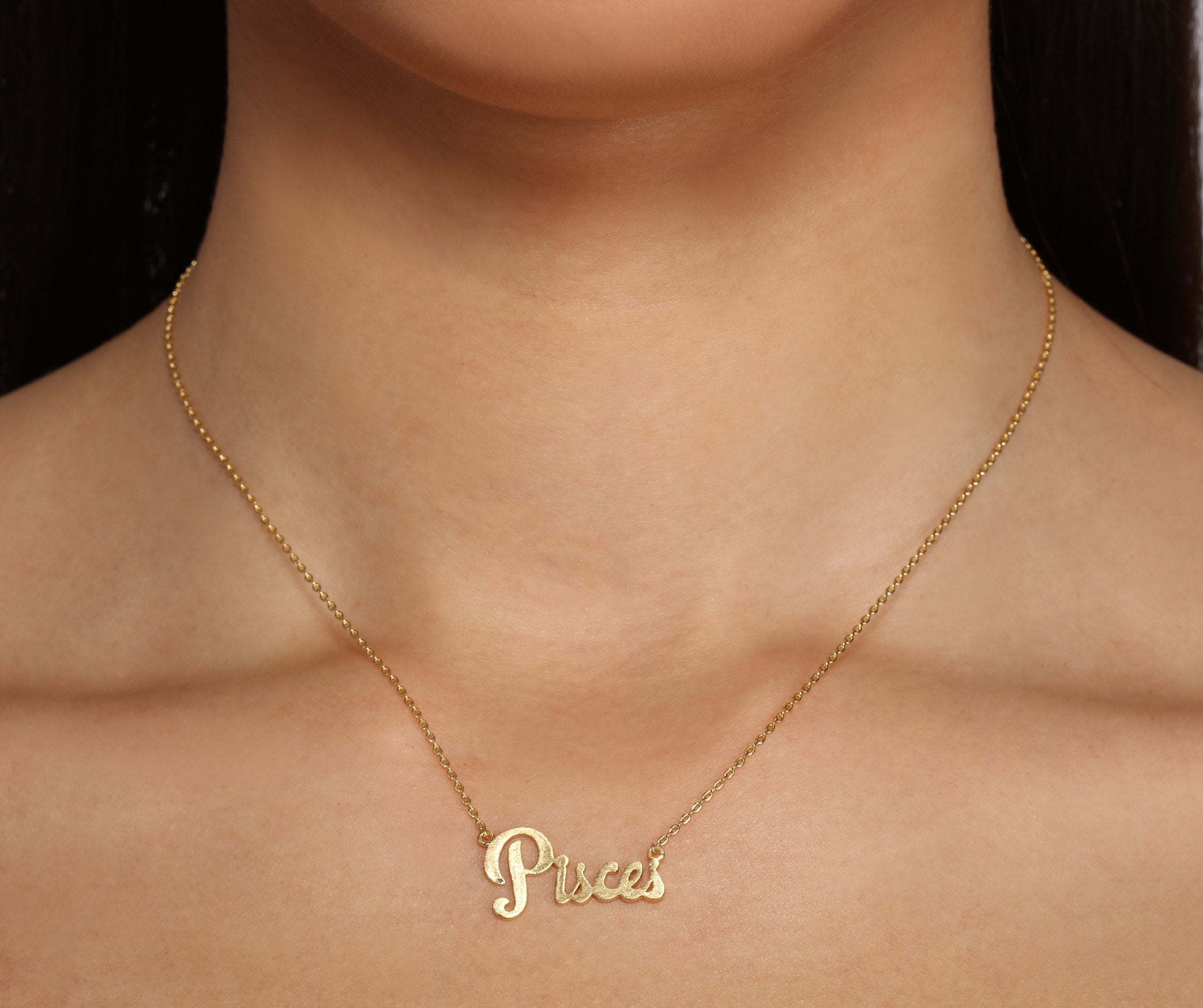 Pisces Script Necklace