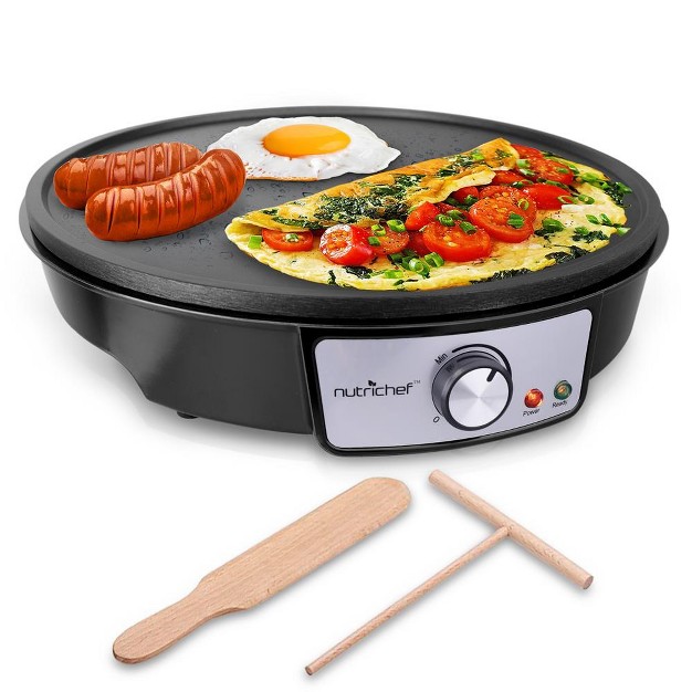 Nutrichef Electric Crepe Maker Griddle