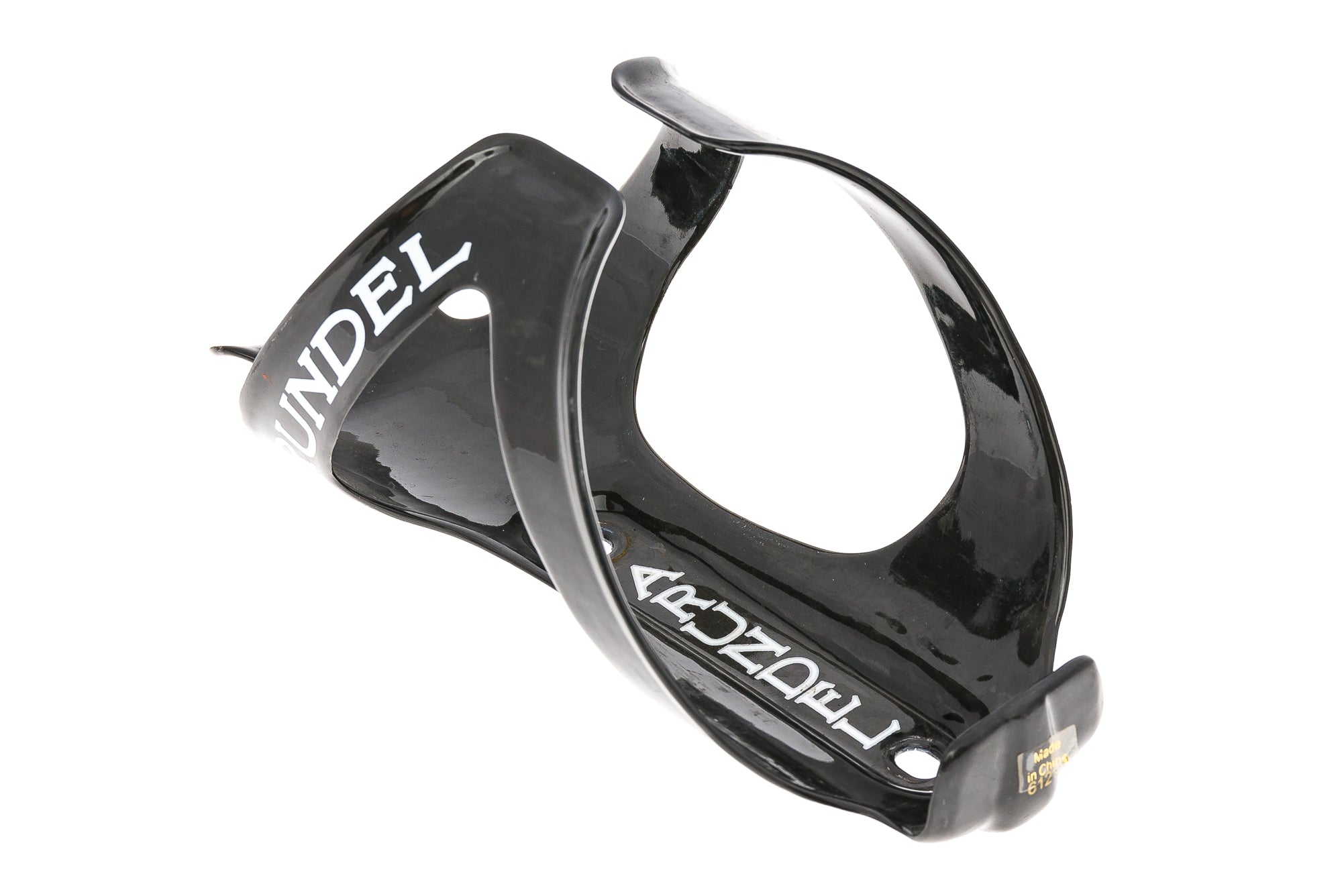 Arundel Dave-O Carbon Water Bottle Cage Gloss Black/White Logo