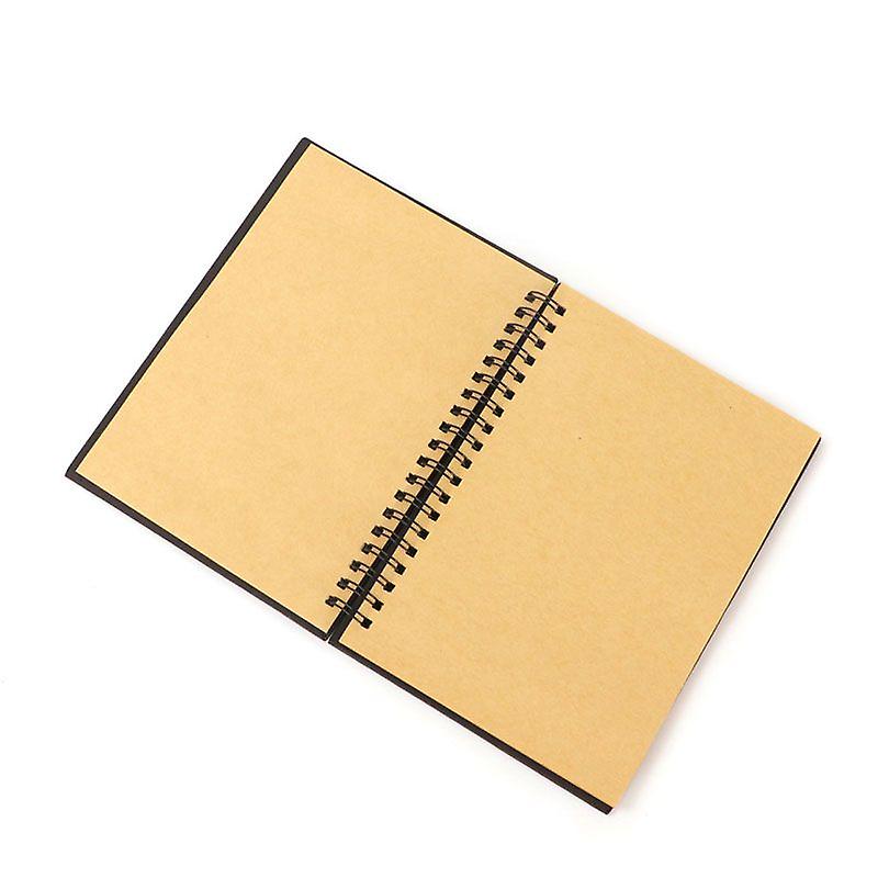 Black spiral notebook with kraft pages 24 x 19 x 1.5 cm