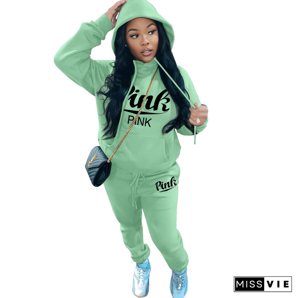 Thick Fleece Hoodies Sweatshirt and Pants Suits