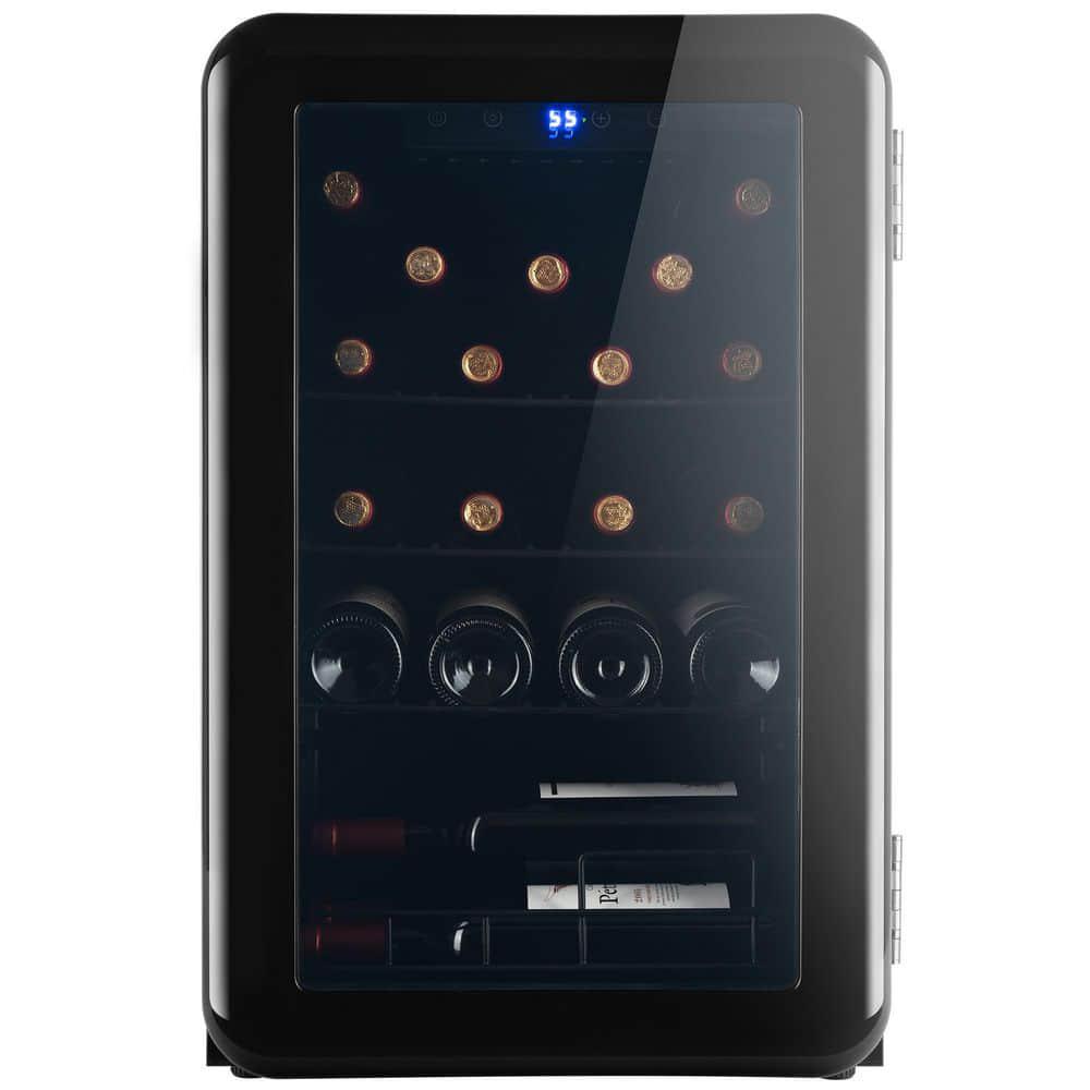 185 in 24 Bottle Free Standing Wine Cooler in Black