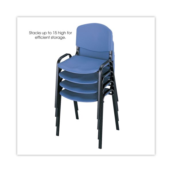 Safco Stacking Chair， Supports Up to 250 lb， 18