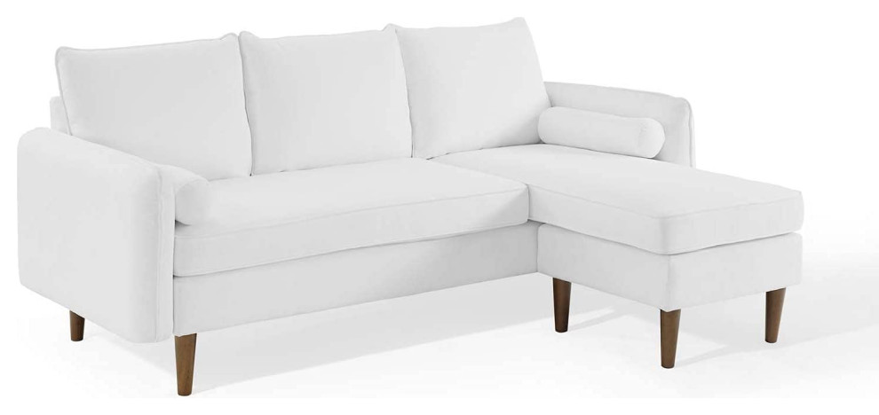 Modern Sectional Sofa  Reversible Design With Polyester Upholstered Seat  White   Contemporary   Sectional Sofas   by Decor Love  Houzz