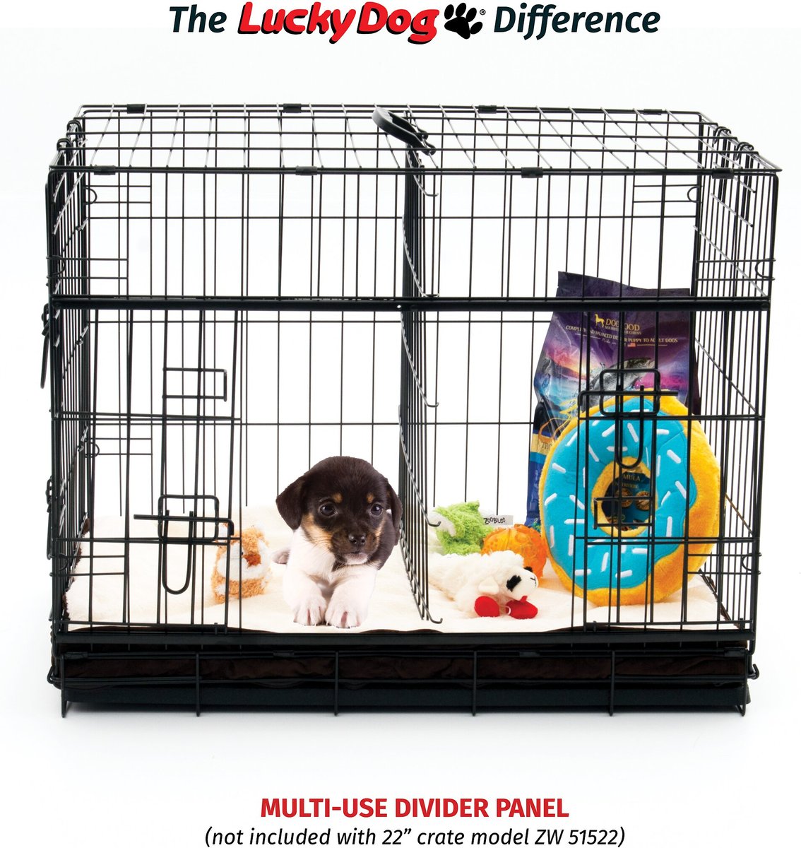 Lucky Dog Sliding Double Door Wire Dog Crate