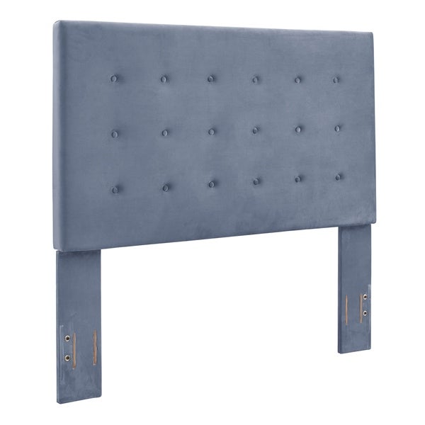 Reston Square Upholstered King/Cal King Headboard in Cornflower Microfiber - - 17403536