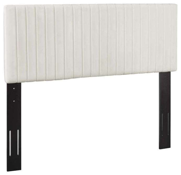 Modway Keira Velvet Full Queen Headboard in Ivory   Transitional   Headboards   by ShopFreely  Houzz