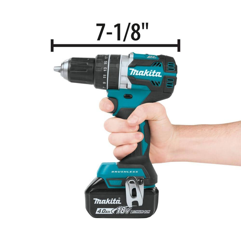 Makita 18V LXT Lithium-Ion Brushless Cordless Hammer Drill And Impact Driver Combo Kit (2-Tool) w/ (2) 4Ah Batteries， Bag