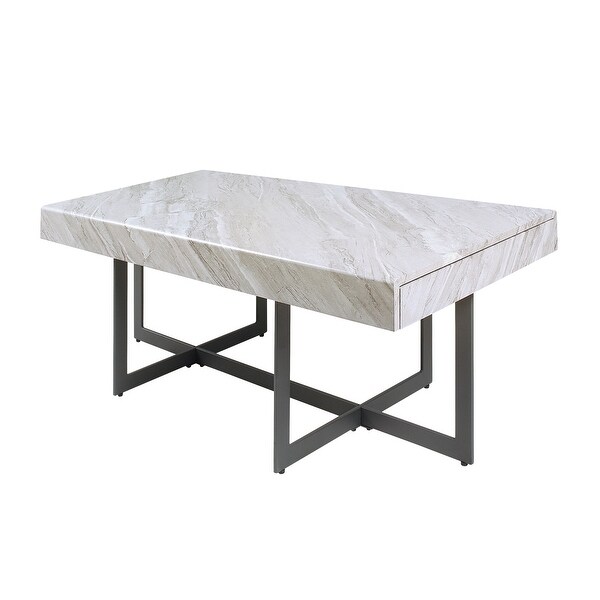 Granala Faux Marble Coffee Table with Drawers by Furniture of America