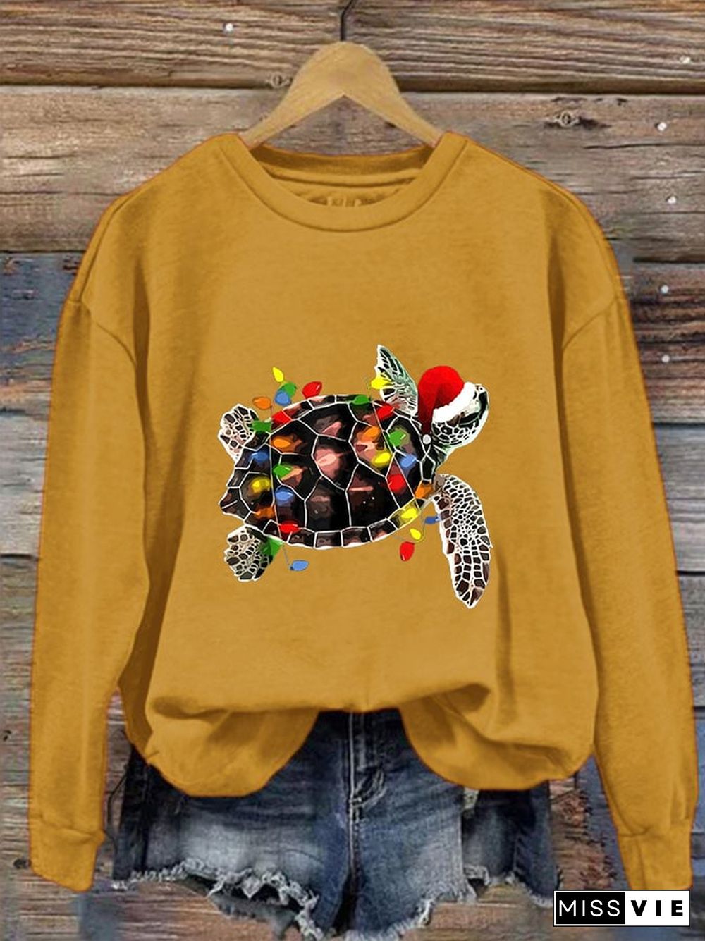 Women's Christmas Turtle Casual Sweatshirt