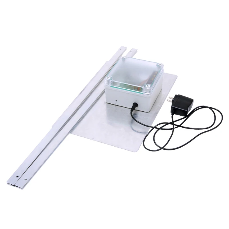 Easily assembled adapter powered automatic chicken coop door with timer controller