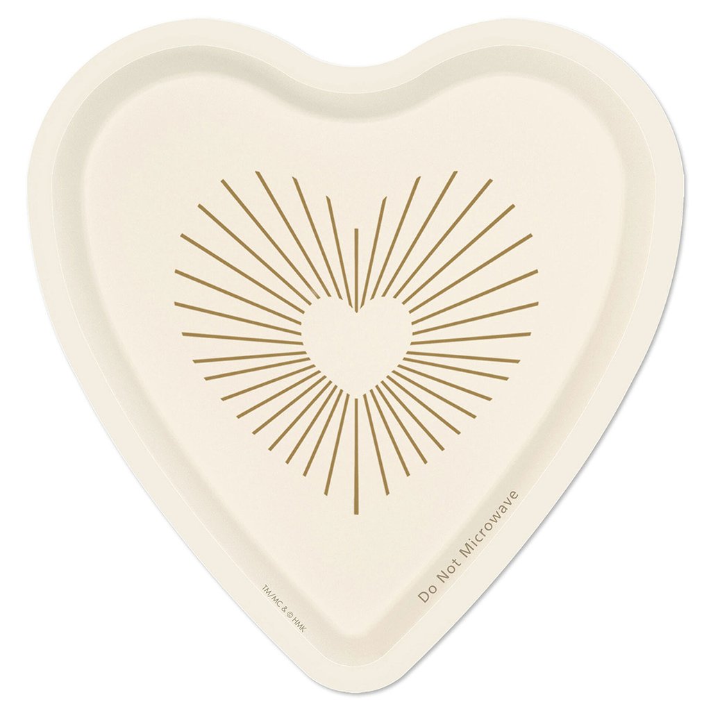 Hallmark  Gold and Ivory Heart-Shaped Dessert Plates, Set of 8