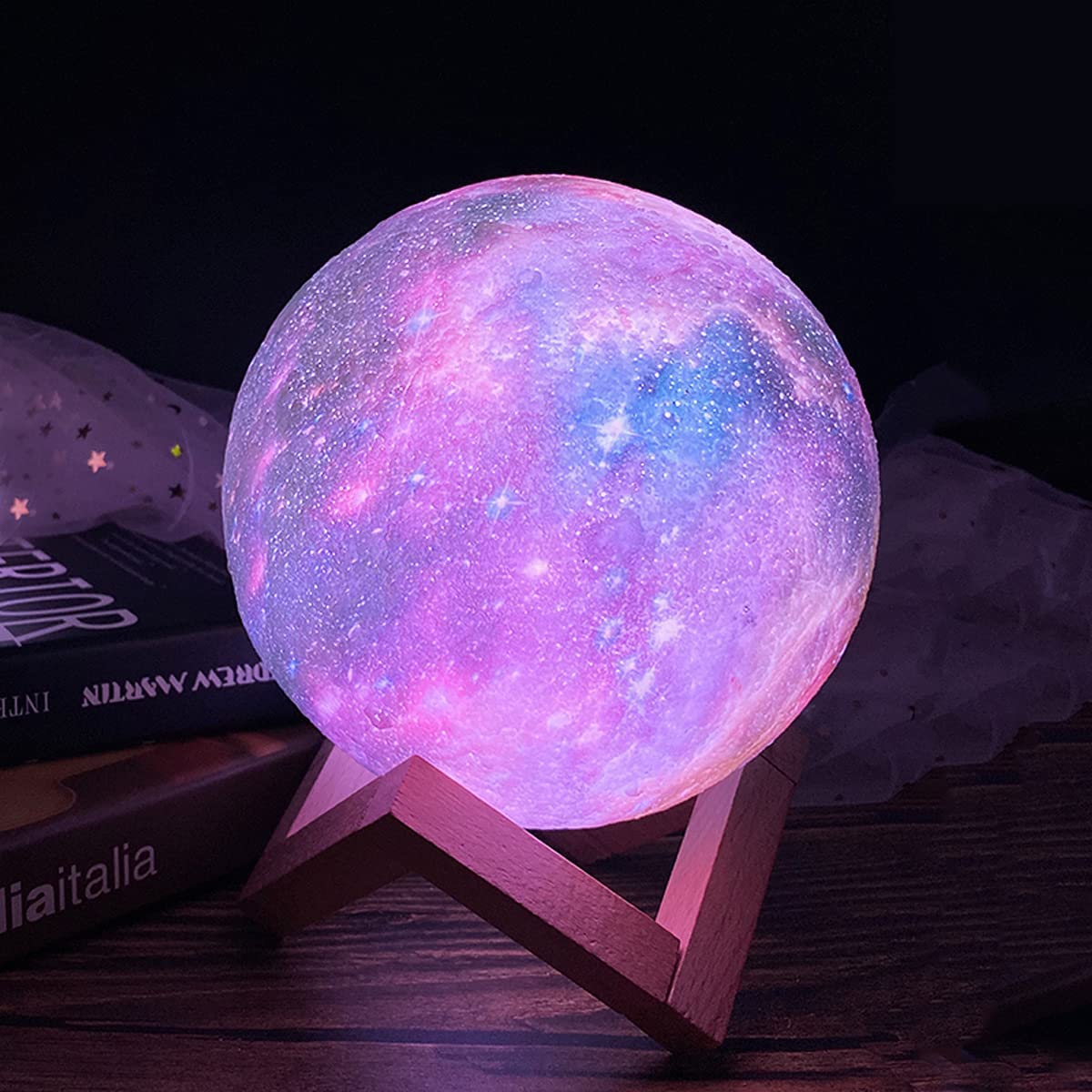 Lava Lamp Moon Lamp with 16 LED Colors， Touch and Remote Control