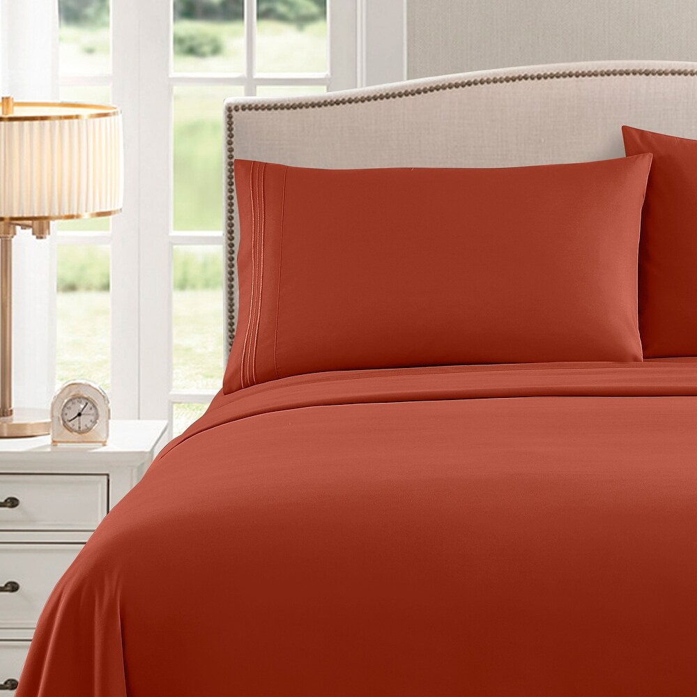 Incredibly Soft 4 piece Deep Pocket Bed Sheet Set in 4 Colors