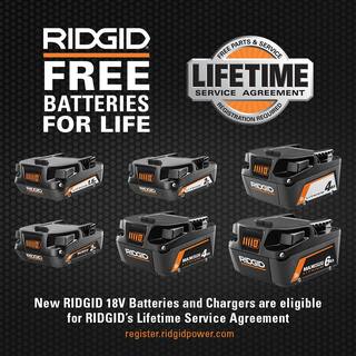 RIDGID 18V MAX Output 4.0 Ah and 2.0 Ah Batteries with 18V Charger AC8400240SB