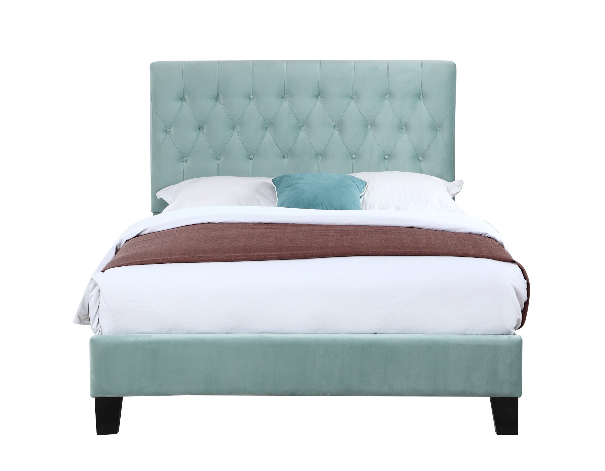 Wallace & Bay Bates Upholstered Platform Bed - Twin - Aqua