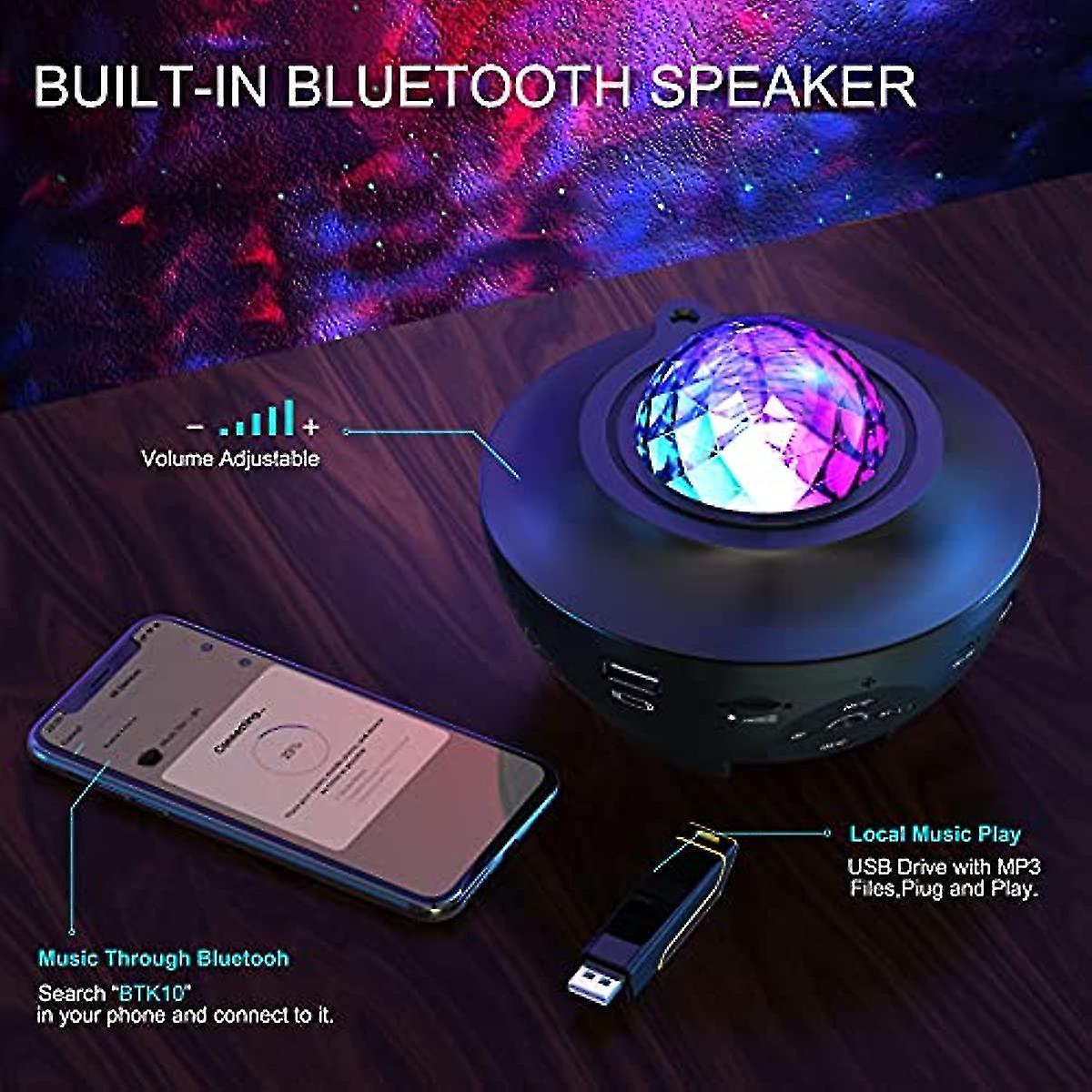 Star Projector Galaxy Light Projector Ocean Wave Led Night Light Lamp With Remote Control Colors Changing Music Bluetooth Speaker Timer For Baby