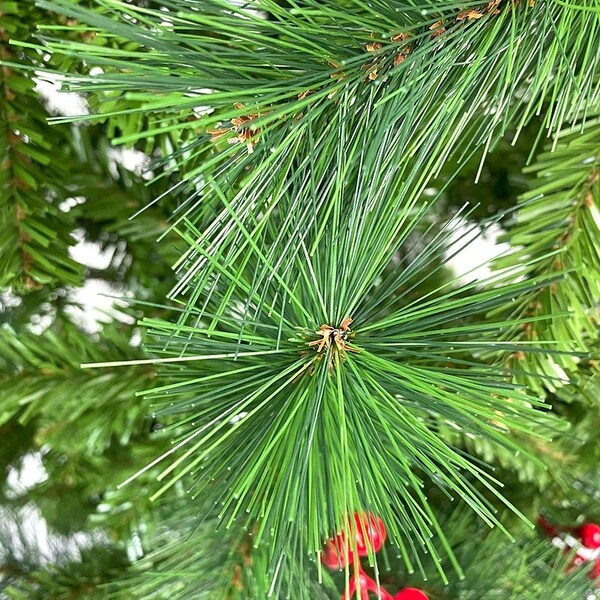 7.5 FT Upside Down Christmas Tree with Artificial Berries and Santa's Legs，PVC Pine Needles