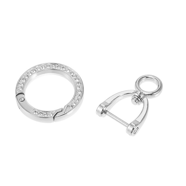 Unique Bargains Car Fob Key Chain Keychains Holder Replacement For Men And Women With D Shaped Ring Bling Key Rings Set