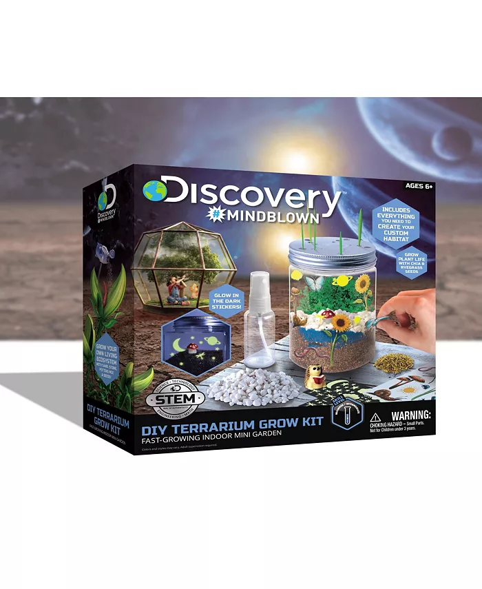 Discovery #MINDBLOWN Discovery Kids DIY Terrarium Grow Kit  Fast-Growing Indoor Mini Garden