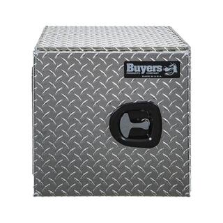 Buyers Products Company 18 in. x 18 in. x 30 in. Diamond Plate Tread Aluminum Underbody Truck Tool Box with Barn Door 1705203