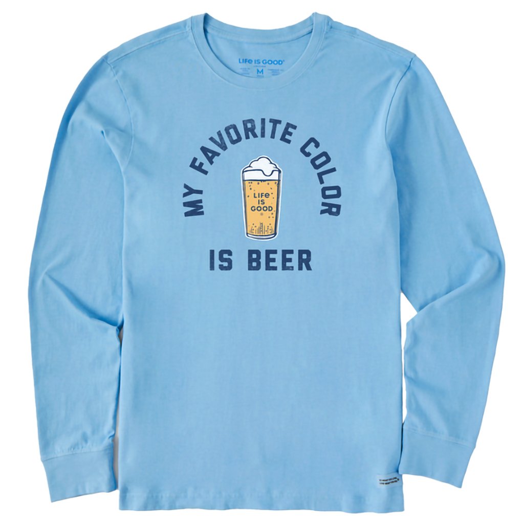 Life Is Good  Men's My Favorite Color is Beer Long Sleeve Crusher Tee