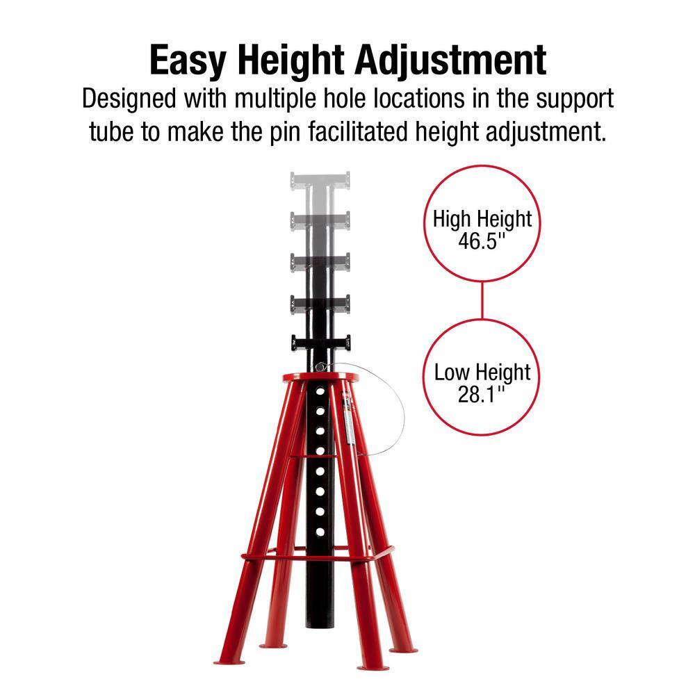 SUNEX TOOLS 10-Ton High Height Pin Type Jack Stands (Pair) 1410