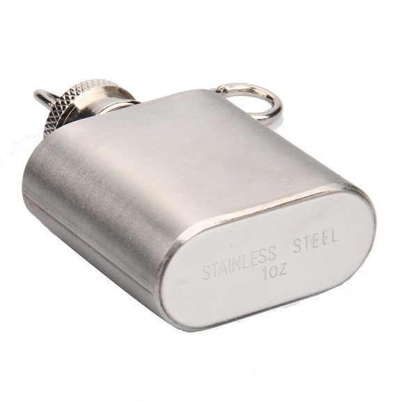 Aspire Blank 1 oz Stainless Steel Key Chain Hip Fl...