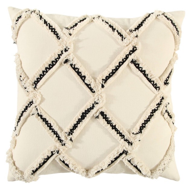 Diamond Poly Filled Square Throw Pillow Rizzy Home