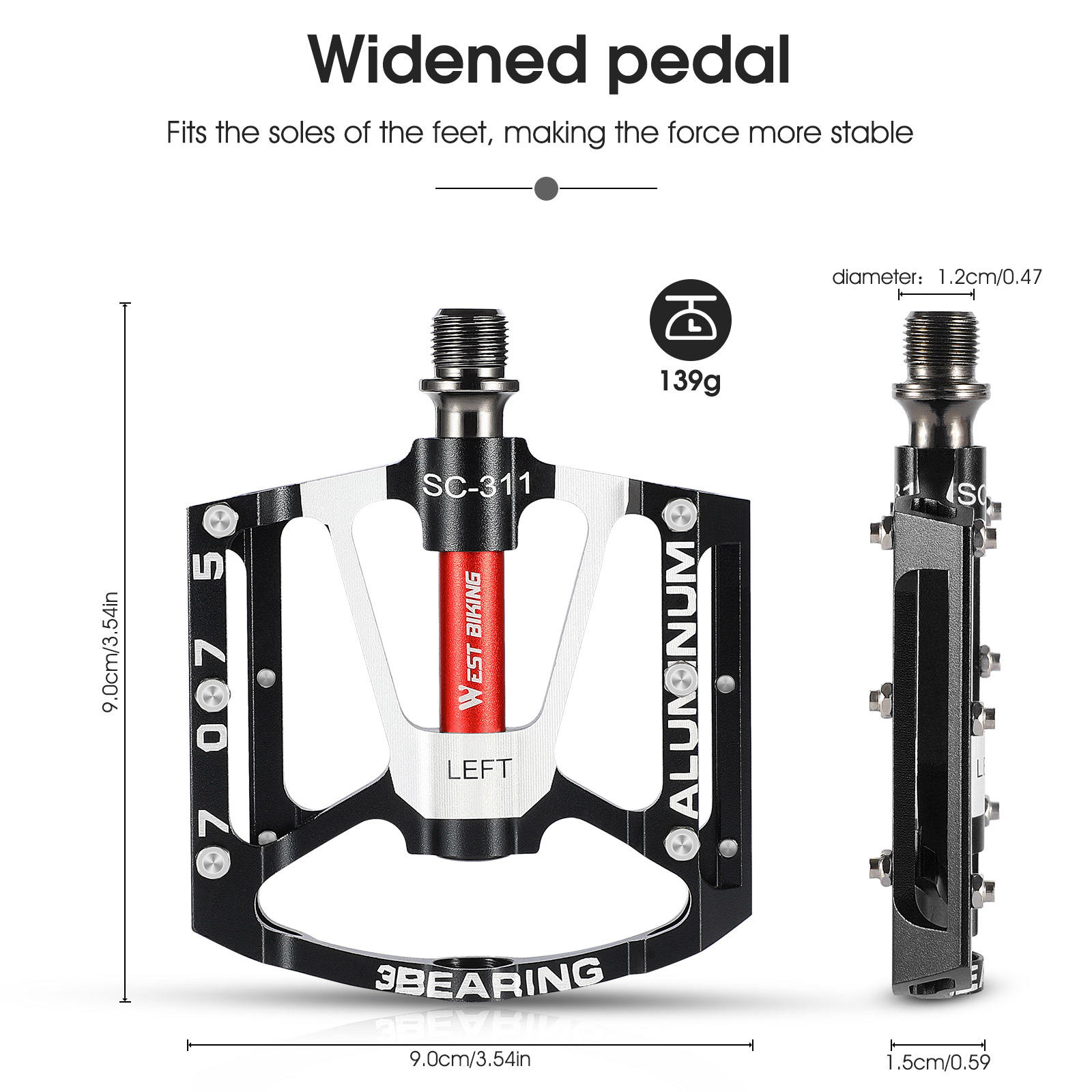 3 Bearings Bicycle Bike Pedals Ultralight Aluminium oy MTB Road Bike Pedals Flat Platform Bicicleta Cycling Parts