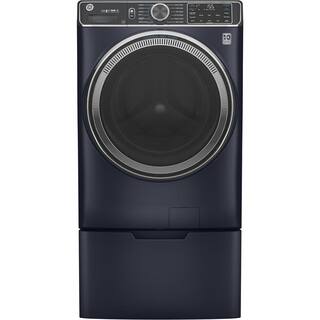 GE 5.0 cu. ft. Smart Sapphire Blue Front Load Washer with OdorBlock UltraFresh Vent System with Sanitize and Allergen GFW850SPNRS