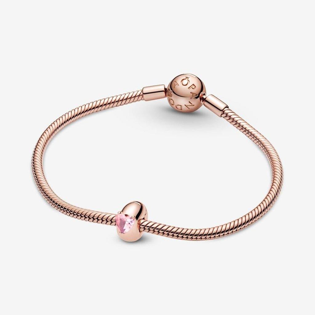 PANDORA  Pink Heart Solitaire Clip Charm