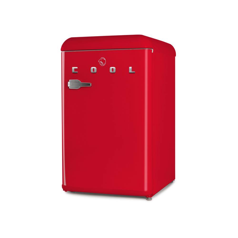 Commercial Cool 4.0 cu. ft. Retro Mini Fridge with Full Width Freezer Compartment in Red CCRR4LR