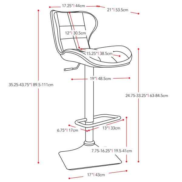 Strick and Bolton Cabello Adjustable Bar Stool (Set of 2)