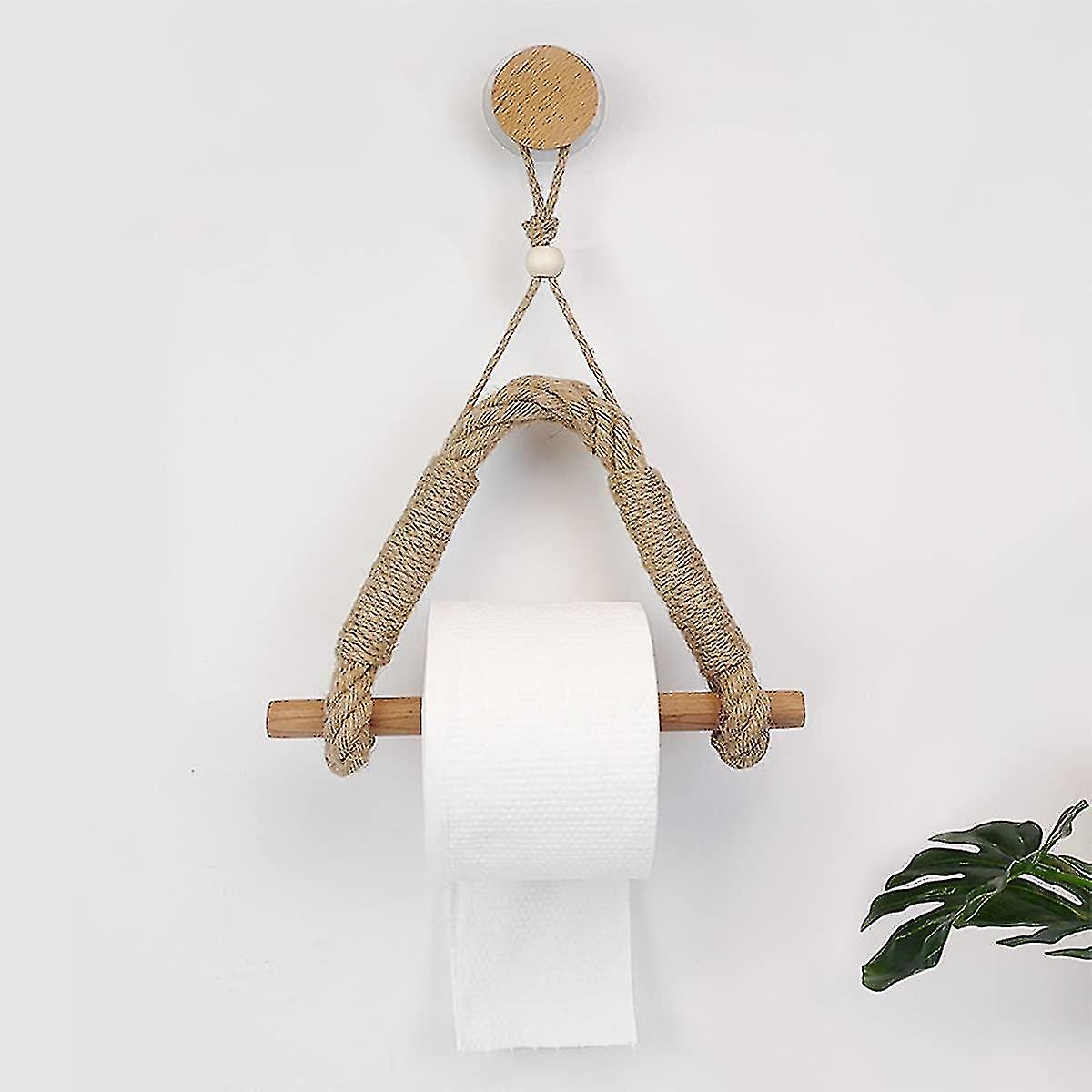 Rope Toilet Paper Holder，self Adhesive Toilet Roll Holder，rope Towel Rack Nautical Antique Industrial Toilet Bathroom Accessories