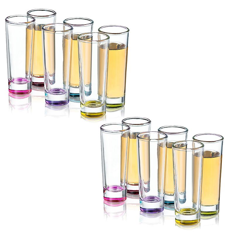 JoyJolt Hue Colored Shot Glasses 2.5-oz. Set of 12