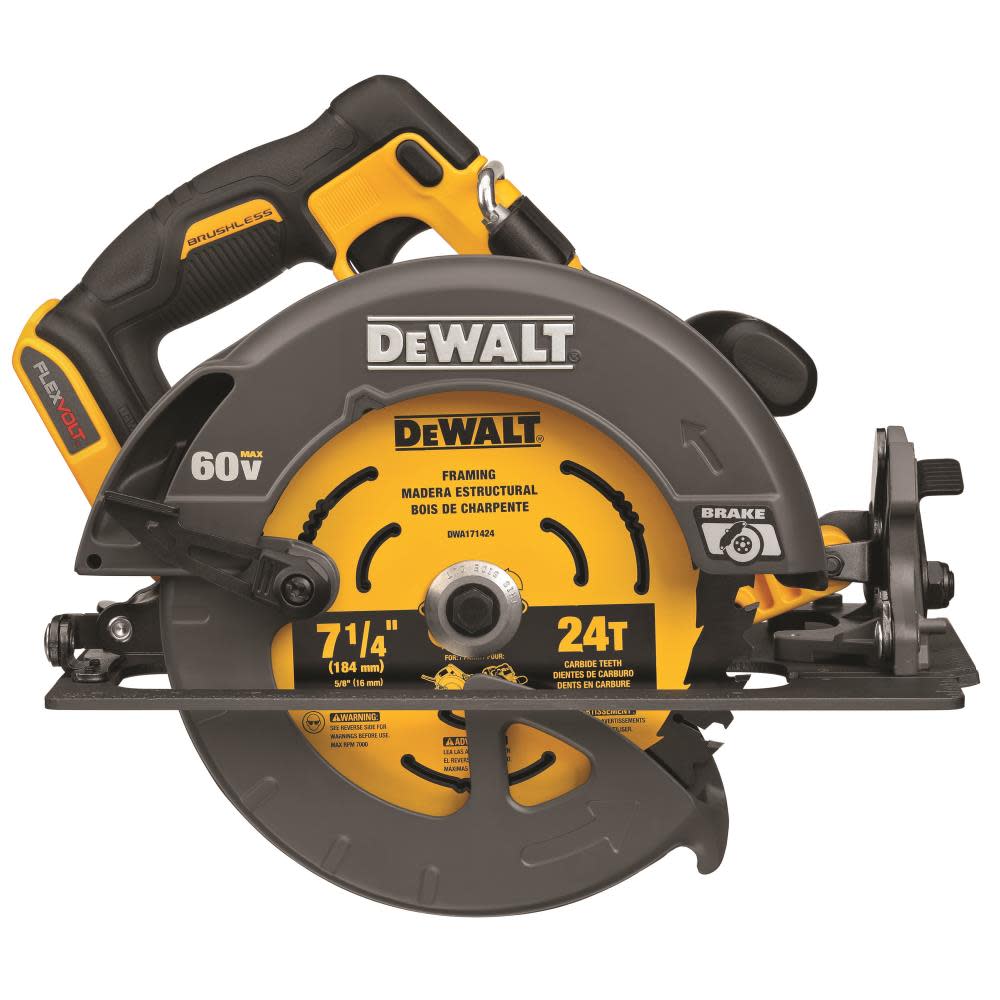 FLEXVOLT® 60V MAX* Brushless  7-1/4 in. Cordless Circular Saw with Brake (Tool Only)