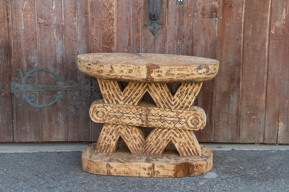 Rare Oversize Oxidize Wood Ashanti Table   Southwestern   Side Tables And End Tables   by De cor  Houzz