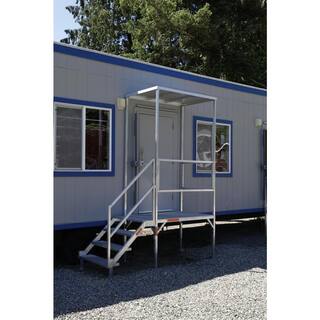 EZ-ACCESS FORTRESS 27.5 in. to 42.5 in. H OSHA Compliant Aluminum 4-Riser Stair System with Platform and Canopy FORC2742